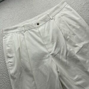 Brooks Brothers Elliot Pants Mens 38x32 Advantage Chino White Pleated Cuffed